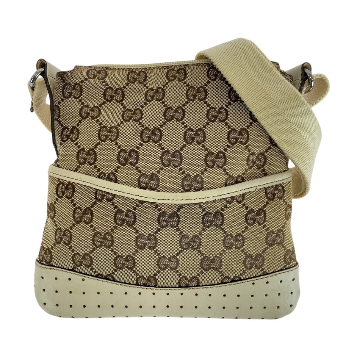 Gucci GG Canvas Leather Shoulder Bag for Women in Brown One Size 539119
