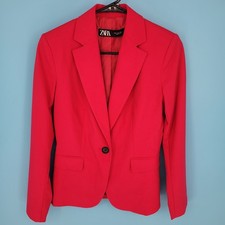 ZARA Pink Blazer Jacket Single Breasted Fitted Fuchsia Barbiecore Blazer 2