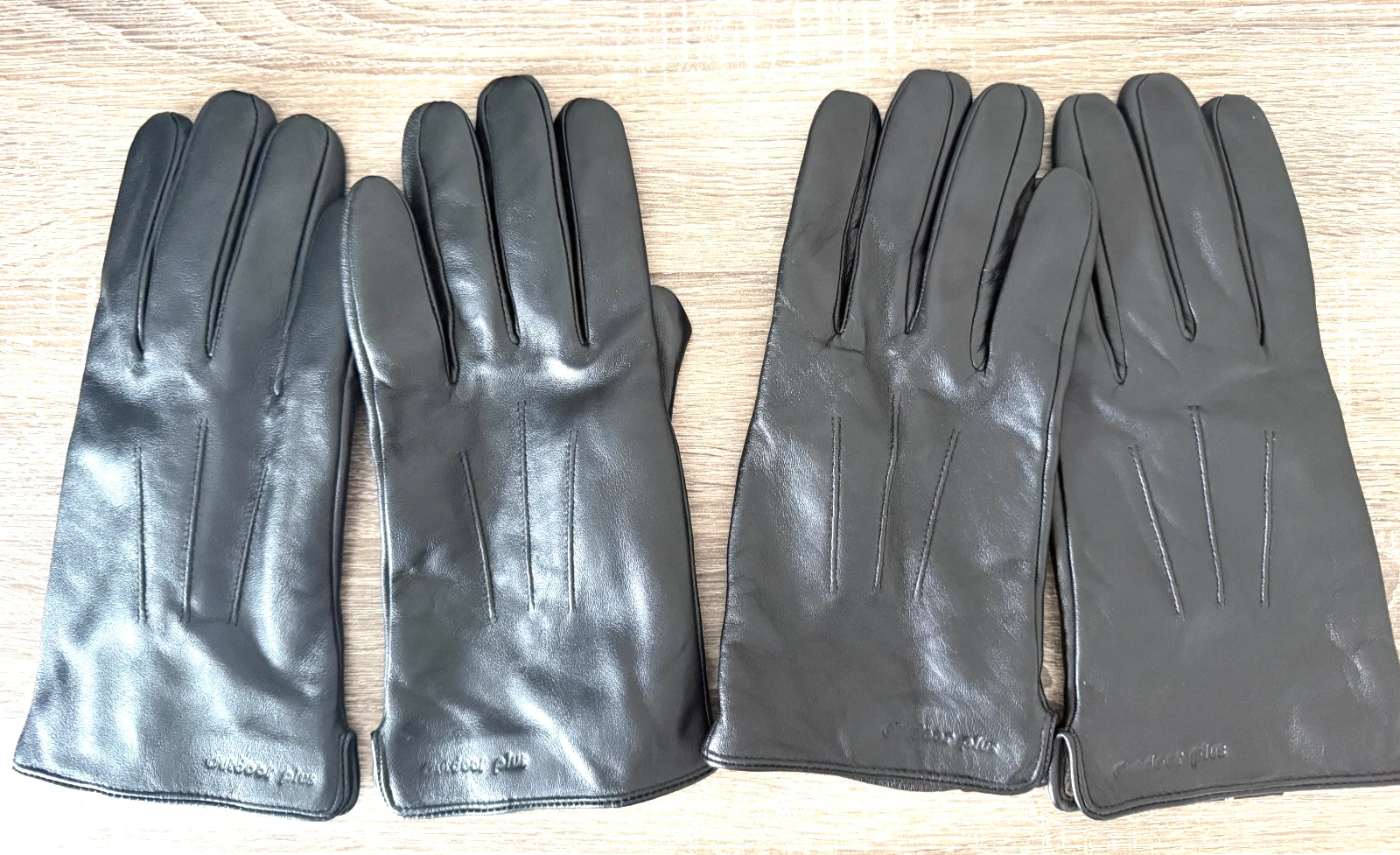 Outdoor Plus 100% Leather Gloves Wool Lining Large (2 PACK)