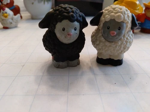 Vintage Collectible Fisher Price Little People Barn Sheep set of 2