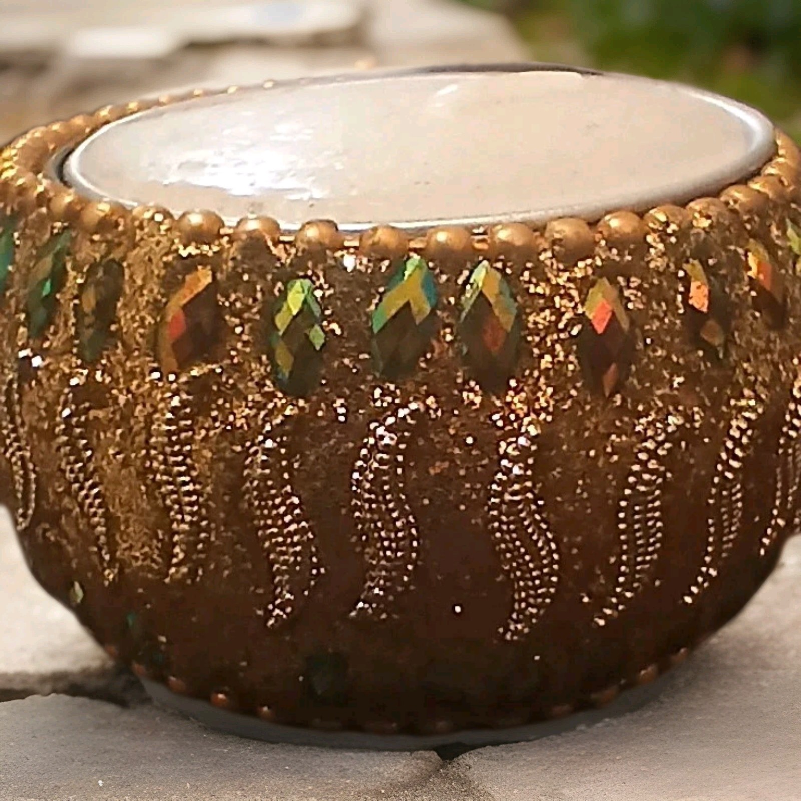  Vintage Set Of Pier 1 Jeweled Tealight Candle Holders New In Package W/Candles 