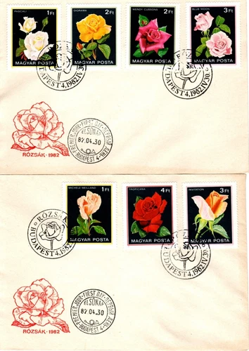 HUNGARY-1982. FDC  - Roses / Flower  MNH!Mi:3548-3554.
