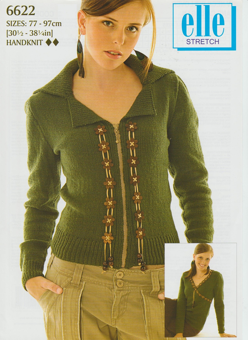 6622 Elle Knitting Pattern Original Paper Leaflet Stretch DK Boho Cardi Sweater