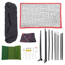 Golf Net Heavy Duty Golf Practice Nets W/ Mat Target Cloth 7 Tees 6 Balls 10x7ft