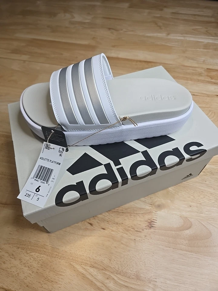 Sandalias Mujer Adidas Adilette Plataforma Slide Sandalia Talla 6 Foto 3 de 4