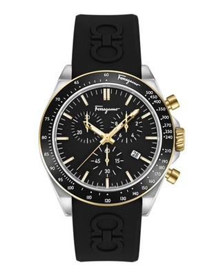 Ferragamo Mens  Stainless Steel 43mm Strap Fashion Watch
