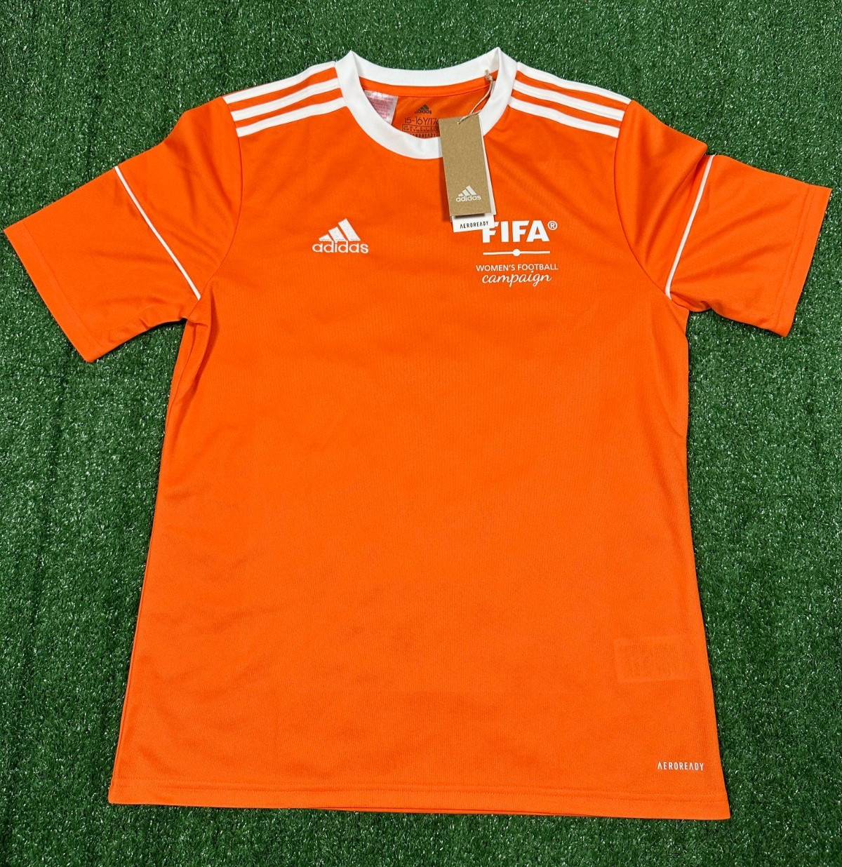 Adidas Fifa Women's Football Orange Football T-Shirt | Child Girls 16 Years Top