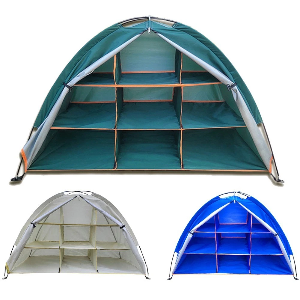 Portable 9 Shelf Storage Tent Perfect for Organizing Camping Shoes and Gear