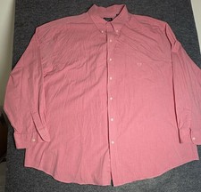 Men's Chaps Classic Fit Pink Button-Down Dress Shirt Cotton Blend Size 4XB