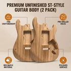 2pcs Unfinished Maple Guitar Body Blank Barrel for ST Style Electric Guitar K9P2