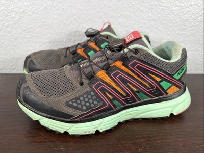 Salomon X Mission 3 Trail Running Shoes Womens Size 6.5 Black Green Sneaker
