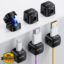 6pk gliship Magnetic Cable Clips Cord Holder Desk Nightstand
