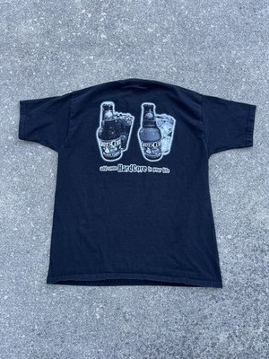 Faded Vintage Y2K 2000s Hardcore Hard Cider Alcohol Promo T Shirt Black Size XL