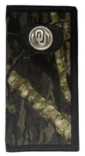 Oklahoma Sooners Mossy Oak Tall/Secretary/Roper Wallet w/Concho by Enmon-New