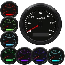Geloo 85MM Boat RPM Tachometer Gauge 6000RPM Marine Tachometers 0-6000 RPM Ta...