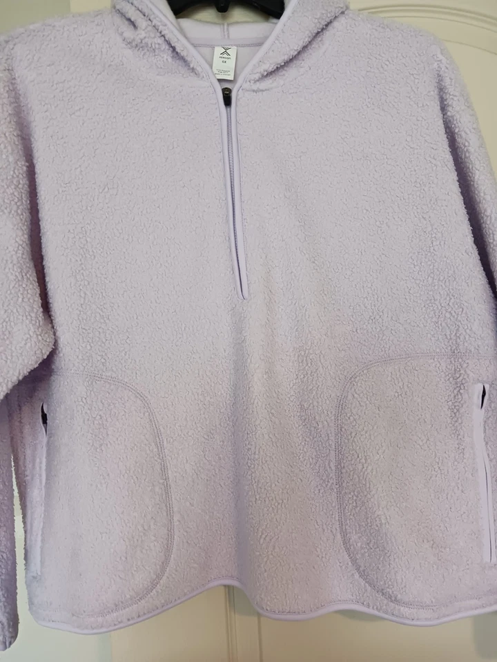 Womans Hoodie Faux Fur W Soft Brushed Interior Pastel Lavender Color Size 0X NWT - Image 2 of 4
