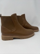 Vince Water Repellent Cognac Color Leather Pull-On Boots-S018-NWOB-Size 8.5 M