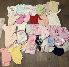 Baby Girl Clothes Large Lot Bodysuits One Piece Bibs Carter's Mixed Size 0-9m