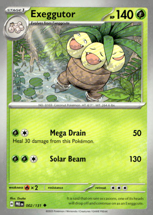 Exeggutor Uncommon SV: Prismatic Evolutions 002/131 NM