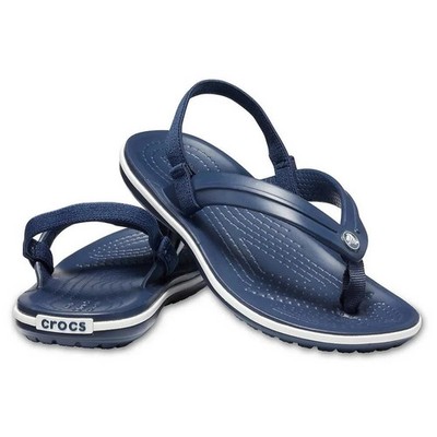 Crocs Crocband Strap Kinder Flip Sandalen - Navy - UK C6