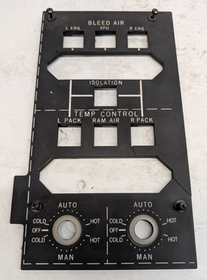 OEM 1986 Boeing 737 Cockpit Overlay Panel AC Temp Control 800-000758-1
