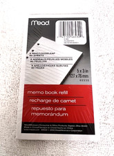 Mead Memo Book Refill 6 Ring Looseleaf Pack Of 80 Sheets 5" x 3"
