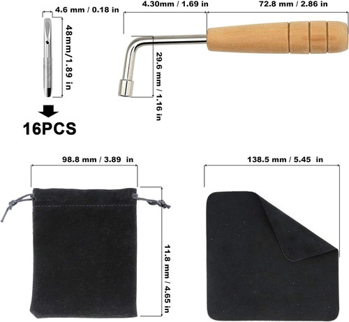 16 Stück Stimmstift mit L-Form 4,5 Zoll, 16 + Schraubenschlüssel  - Bild 6 von 7