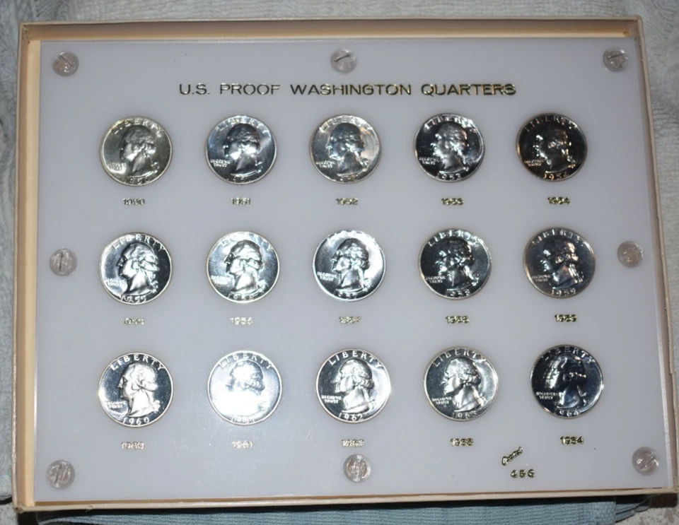 1950 - 1964 Washington Quarters Proofs Collection in a Capital Plastics Holder - Image 3 of 4