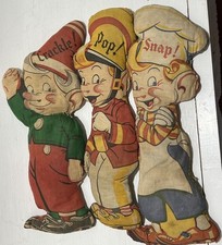 "Snap " Crackle" “Pop” Rag Rice Crispies 2 Sided 15 Inch Dolls Rare VTG Kellogg