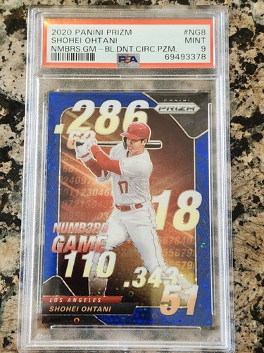 2020 Panini Prizm Shohei Ohtani Numbers Game -  Blue Donut Circles Prizm #NG8...
