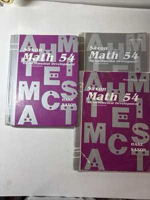 Saxon 54 Math SET (2nd Edition) Textbook, Answers, And Tests (covers Show Wear)