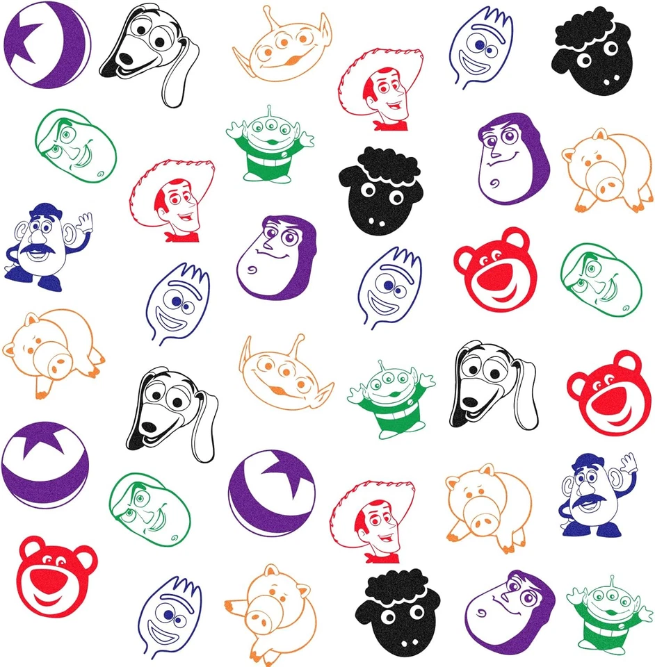 24 piezas estampillas temáticas de historias inspiradas en juguetes, historia inspirada en juguetes fiesta de cumpleaños sup Foto 4 de 4