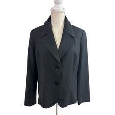 Talbot's Black Blazer Jacket Wool Blend Women's Sz 12P NWT Classic Career