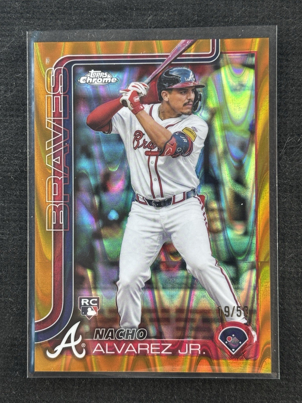 2025 Topps Chrome - Nacho Alvarez Jr. #75 Gold Ray Wave Refractor /50 (RC)