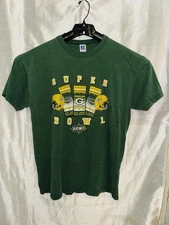 Vintage Green Bay Packers Super Bowl XXXII T-Shirt Russell Athletic Green Large