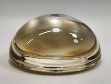 Vintage Clear Glass Magnifying Desk Top Paperweight Round Dome 3"