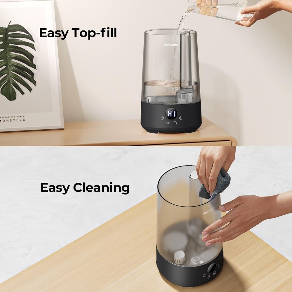 Ultrasonic Cool Mist Humidifier Top Fill 3.6L Large Room Super Quiet 23dB for