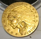1910 indian head 2.50 gold coin