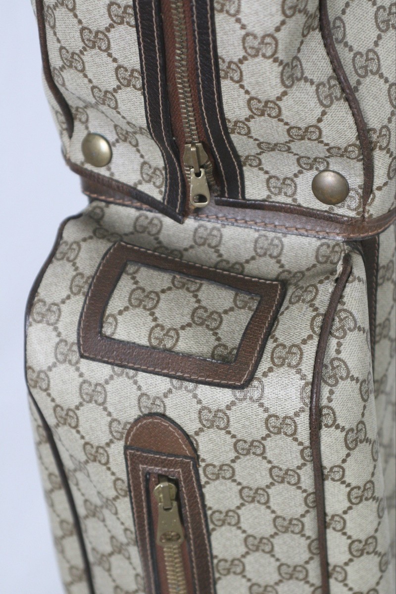 Gucci Golf Bag, Vintage Leather GG Logo Monogram, Cover Included
