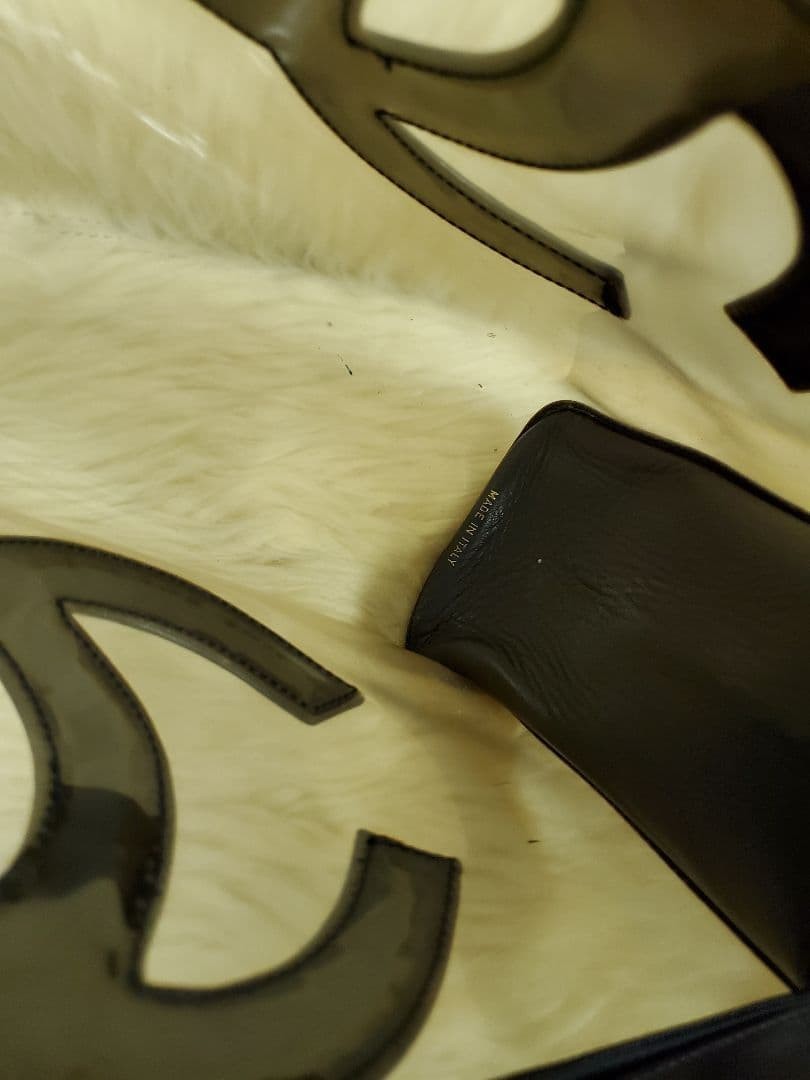 Auth CHANEL Bag Clear Clutch Women's Black Leather & Clear 30x20x9 cm thumbnail 10