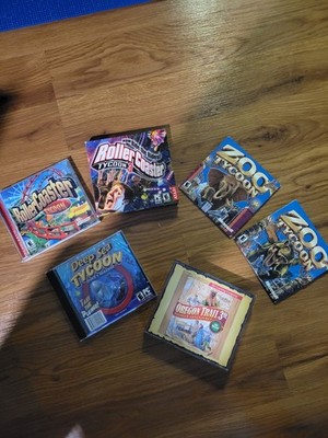 CD ROM Learning games Qty of 6: Oregon Trail, Roller Coaster and Zoo Tycoon