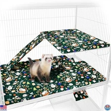 Cartoon Animal Print Ferret Cage Liner for Ferret Nation & Critter Nation -