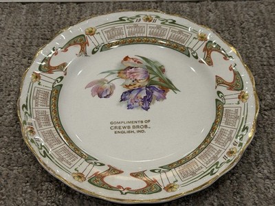 CARNATION MCNICOL 1911 CALENDAR 8'' ADV PLATE COMPLIMENTS CREWS BROS. ENGLISH IND