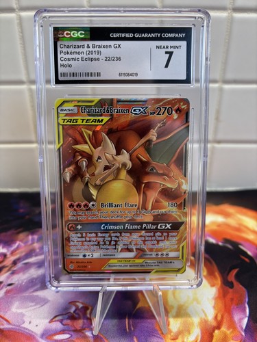 Charizard & Braixen-GX graded CGC 7 for sale on eBay