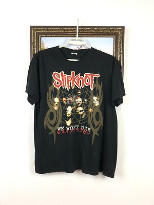 Vintage Slipknot We Wont Die Band Tee Shirt Rare Over Print Mens