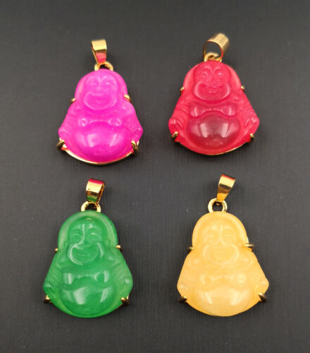 Collar Colgante Buda Ríe Maitreya Buda Ríe Personajes Verde Real de 18 KGP - Imagen 4 de 24