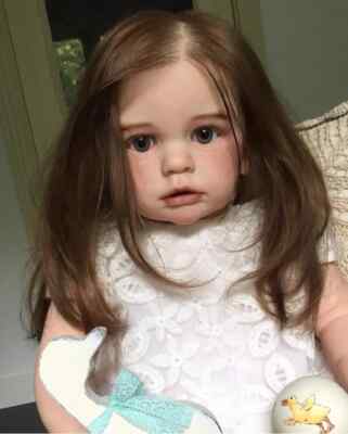 24'' Alive Reborn Baby Doll Realistic Long Hair Princess 3D Skin Toddler Girl Toy