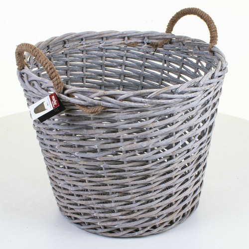 Log Baskets Fireside Wicker Rattan Cast Iron Metal Firewood Kindling Fuel Holder - Picture 32 of 43
