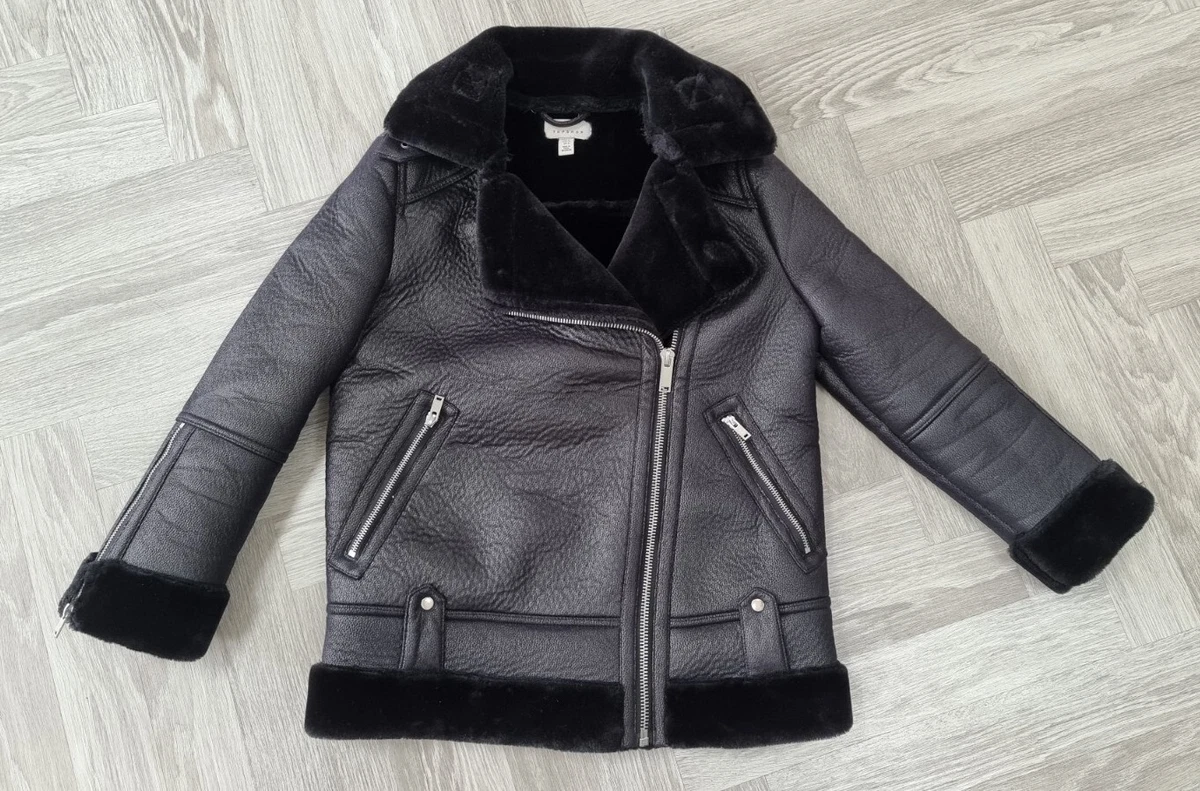 Petite leather cheap jacket topshop