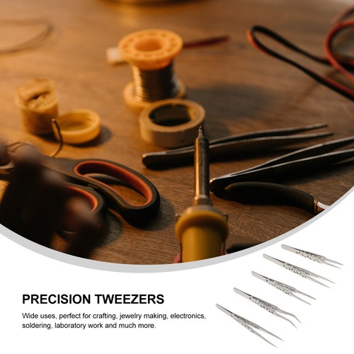 5 Pcs Flat Head Tweezers Tweezers Crafting Tweezers Rhinestones - 第 6/10 張圖片